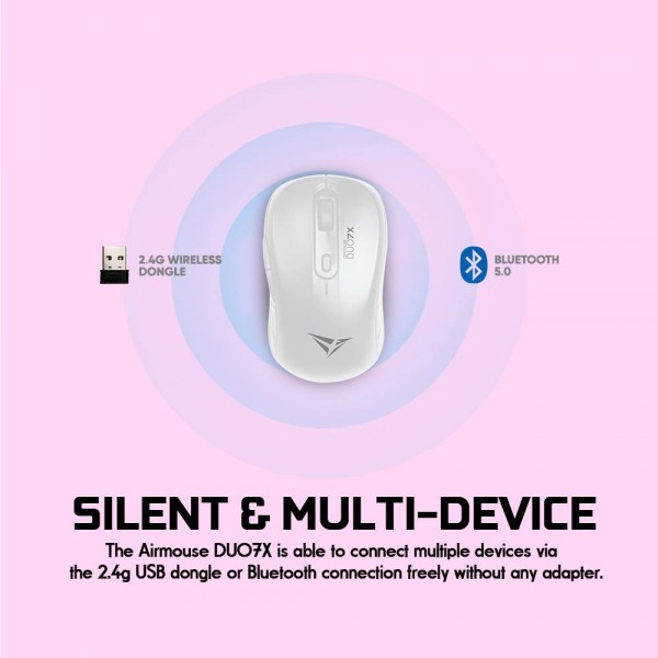 ALCATROZ SILENT AIRMOUSE DUO 7X WIRELESS/BT MOUSE WHITE