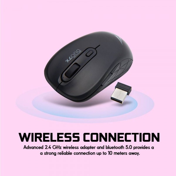 ALCATROZ SILENT AIRMOUSE DUO 7X WIRELESS/BT MOUSE BLACK