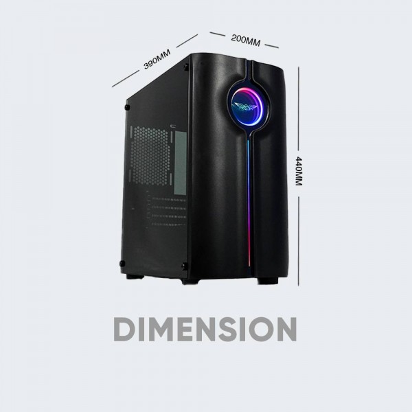 ARMAGGEDDON PC CASE TRON HOLO 3 MATX BLACK