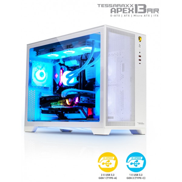 ARMAGGEDDON GAMING PC CASE TEARAXX APEX 13 AIR WHITE