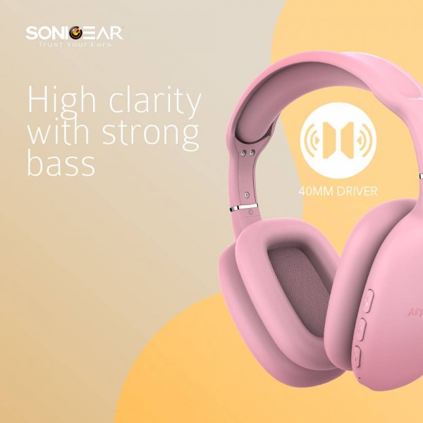 SONIC GEAR BLUETOOTH 5.0 HEADSET AIRPHONE 6 PEACH