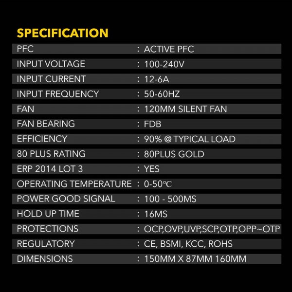 ARMAGGEDDON PSU VOLTRON GOLD 80+ RATING 500W