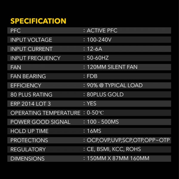 ARMAGGEDDON PSU VOLTRON GOLD 80+ RATING 1000W