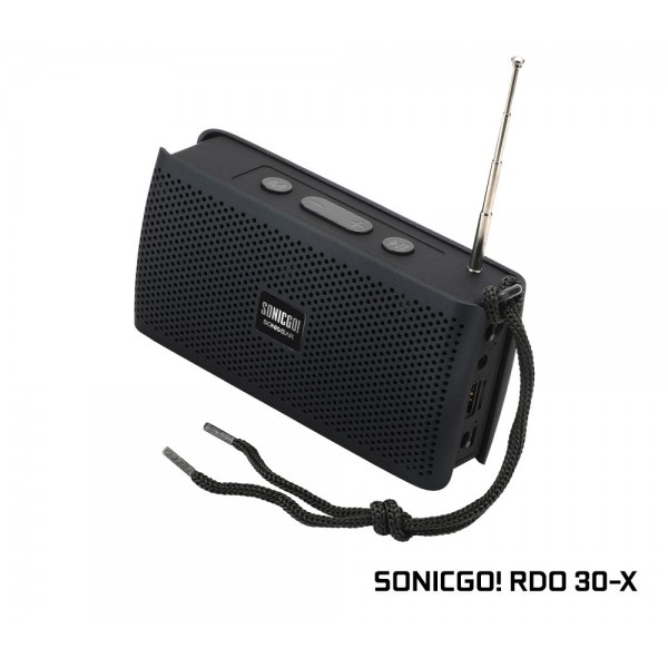 SONICGEAR SONICGO RDO 30X BLUETOOTH PORTABLE FM SPEAKER BLACK