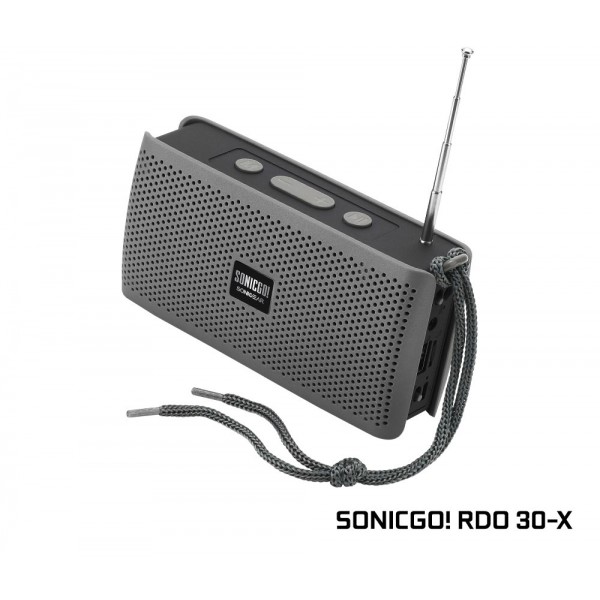 SONICGEAR SONICGO RDO 30X BLUETOOTH PORTABLE FM SPEAKER GREY