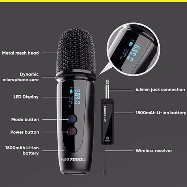 SONICGEAR WIRELESS PROFFESIONAL MICROPHONE WMS 7000 UL BLACK