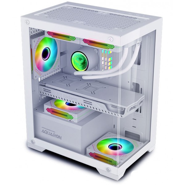 ARMAGGEDDON GAMING PC CASE MATX AQUARON WHITE