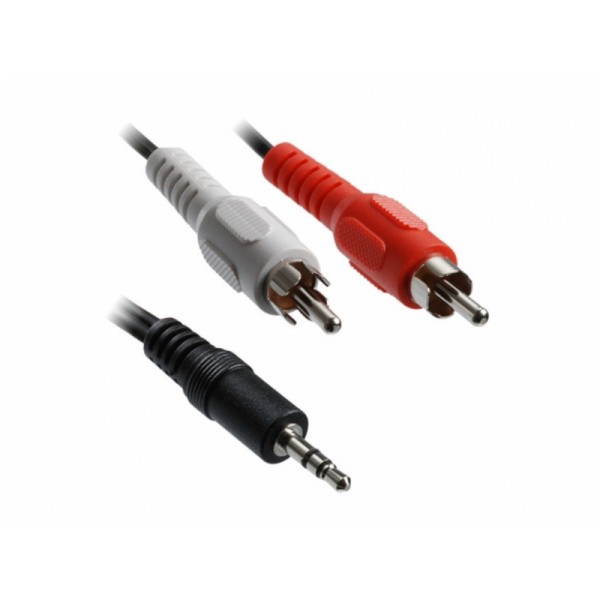 LAMTECH 3,5MM STEREO TO RCA PLUG CABLE 1,5M RETAIL PACK