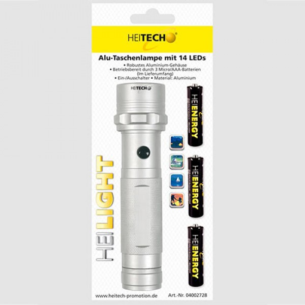 HEITECH ALU TORCH WITH 14 LEDs