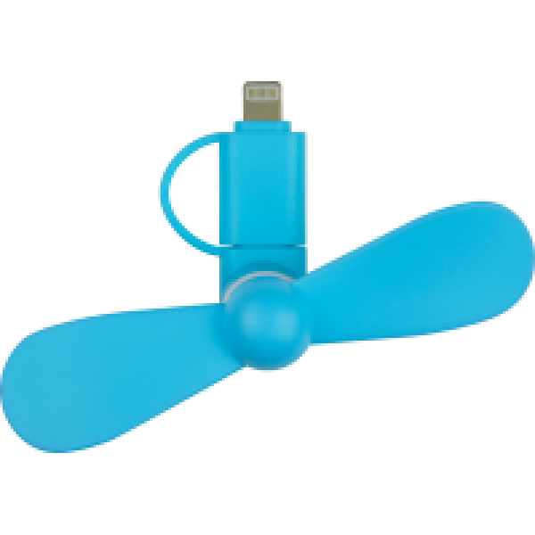 GRAB N GO 2 IN 1 MINI FAN FOR SMARTPHONES BLUE