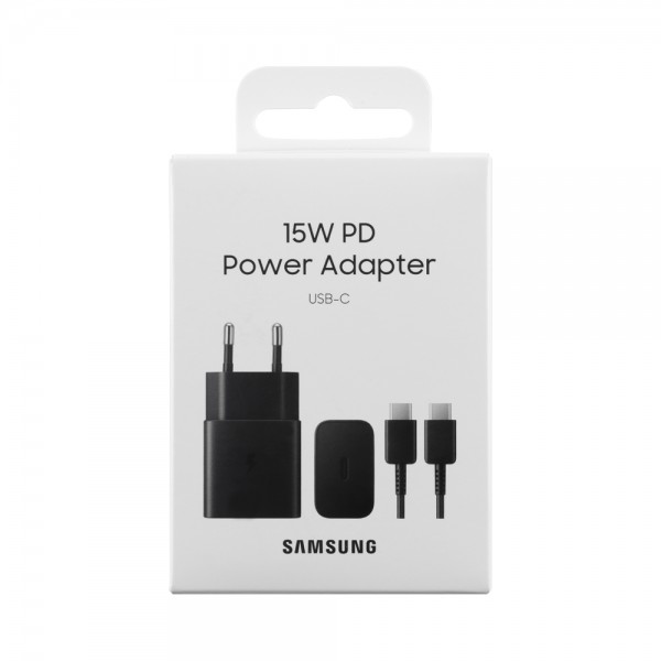 SAMSUNG USB CHARGER AND CABLE 15W BLACK