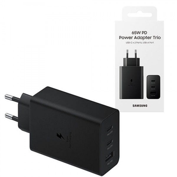 SAMSUNG TRIPLE TRAVEL CHARGER 65W BLACK