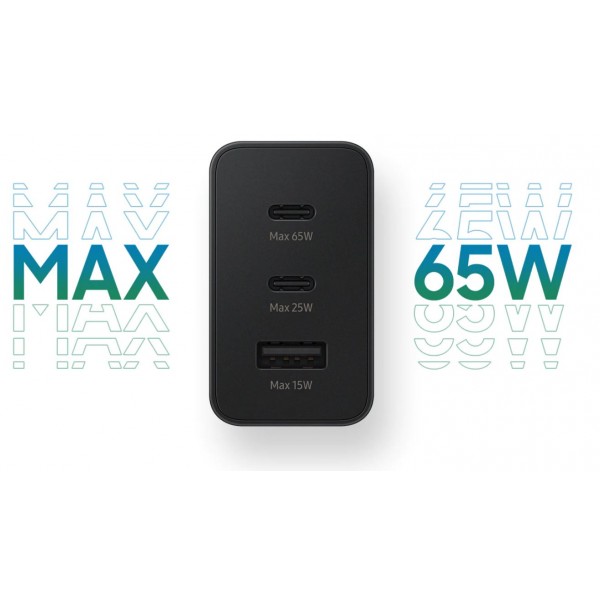 SAMSUNG TRIPLE TRAVEL CHARGER 65W BLACK