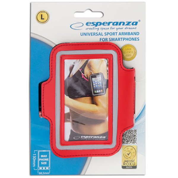 ESPERANZA UNIVERSAL SPORT ARMBAND FOR SMARTPHONES RED LARGE