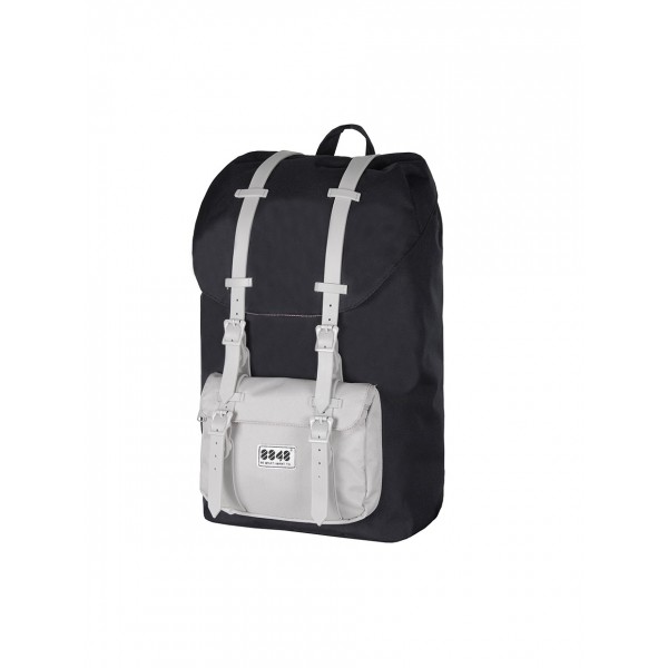 8848 TRAVEL BACKPACK 15,6' UNISEX WATERPROOF BLACK WITH LIGHT GRAY POCKET