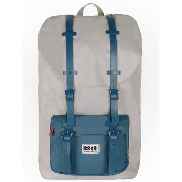 8848 TRAVEL BACKPACK 15,6' UNISEX WATERPROOF LIGHT GRAY WITH BLUE POCKET