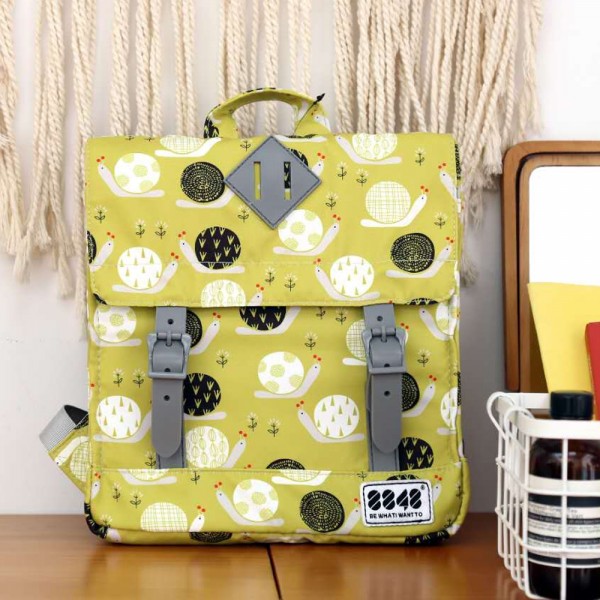 8848 BACKPACK FOR CHILDREN WITH SNAILS PRINT YELLOW