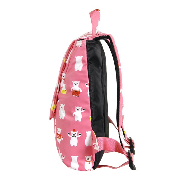 8848 TRAPEZOIDAL BACKPACK FOR CHILDREN WITH WHITE BEARS PRINT