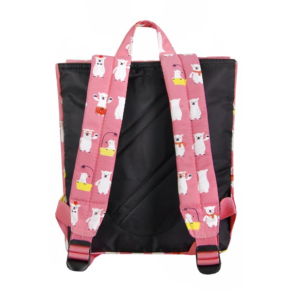 8848 TRAPEZOIDAL BACKPACK FOR CHILDREN WITH WHITE BEARS PRINT