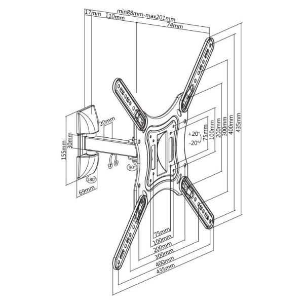 SBOX WALL MOUNT 23'-55' / 58-140cm