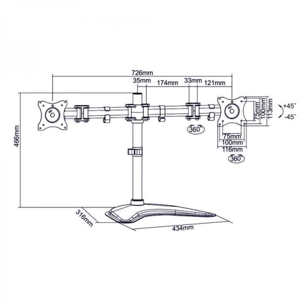 SBOX MONITOR STAND 13' - 32' / 33 - 68 cm