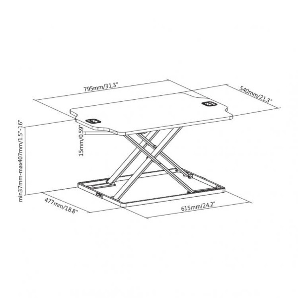 SBOX SIT-STAND WORKSTATION