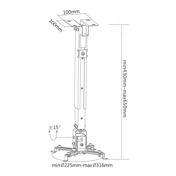 SBOX CEILING MOUNT FOR PROJECTOR UP TO 20KG