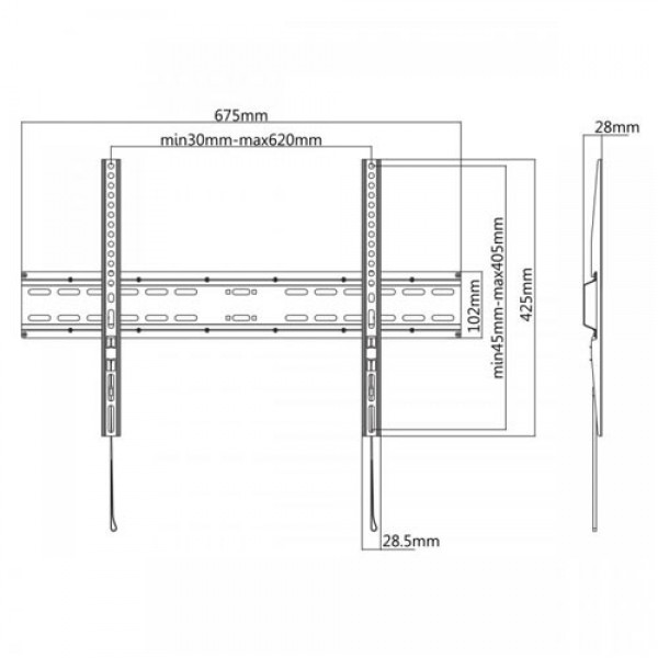 SBOX FIXED WALL MOUNT 37' - 70'