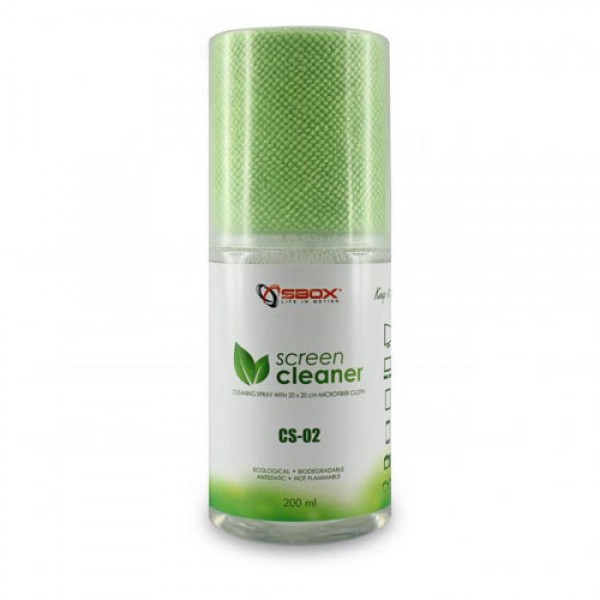 SBOX SCREEN CLEANER WITH CLOTH 200ml