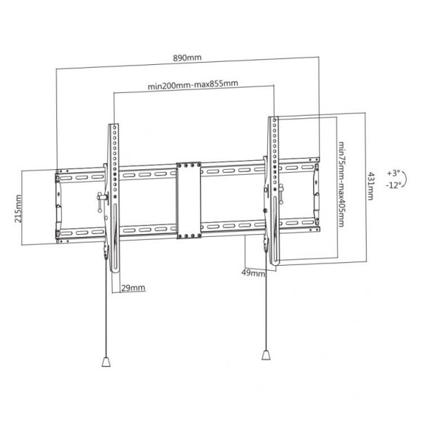 SBOX WALL MOUNT FOR TV 43-90'