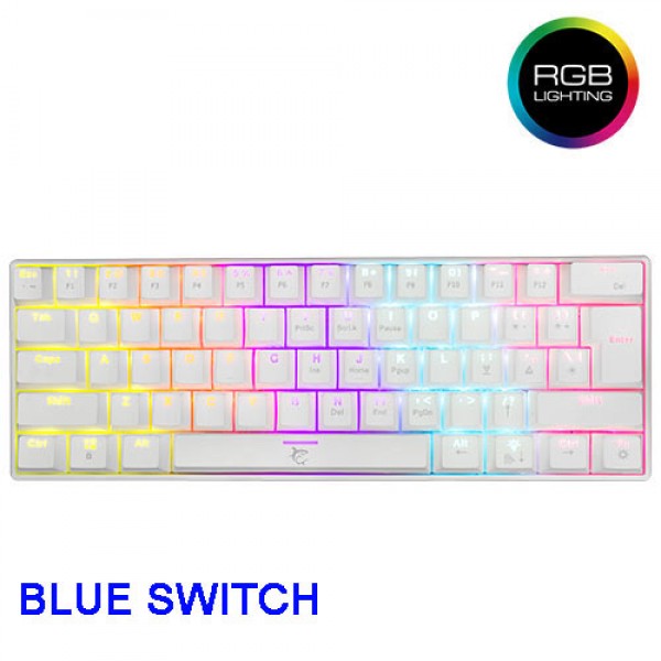 WHITE SHARK MECHANICAL KEYBOARD BLUE SWITCH SHINOBI WHITE