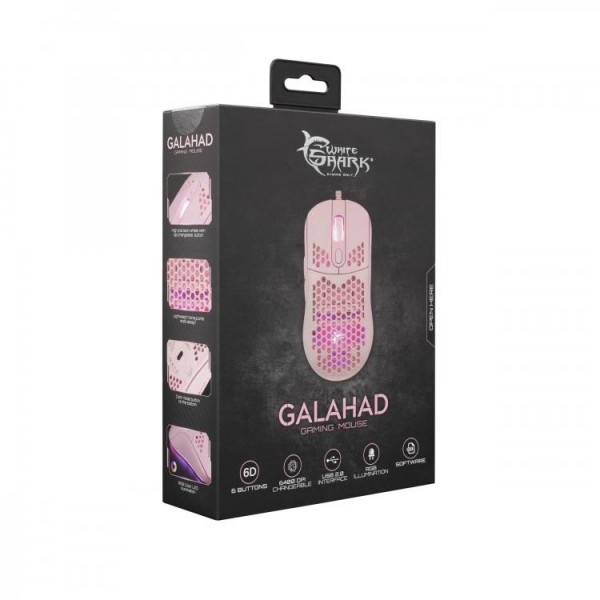 WHITE SHARK MOUSE GALAHAD 6400 DPI PINK