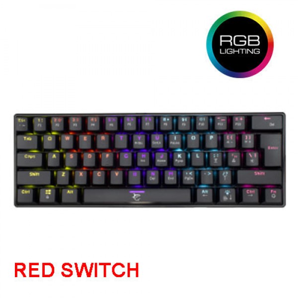 WHITE SHARK MECHANICAL KEYBOARD RED SWITCH SHINOBI BLACK