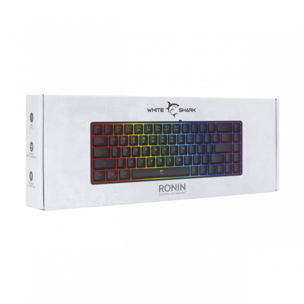 WHITE SHARK RGB GAMING MEMBRANE KEYBOARD RONIN BLACK