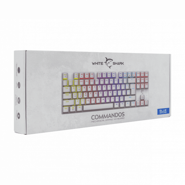 WHITE SHARK MECHANICAL KEYBOARD GK-2106 WHITE BLUE SWITCH