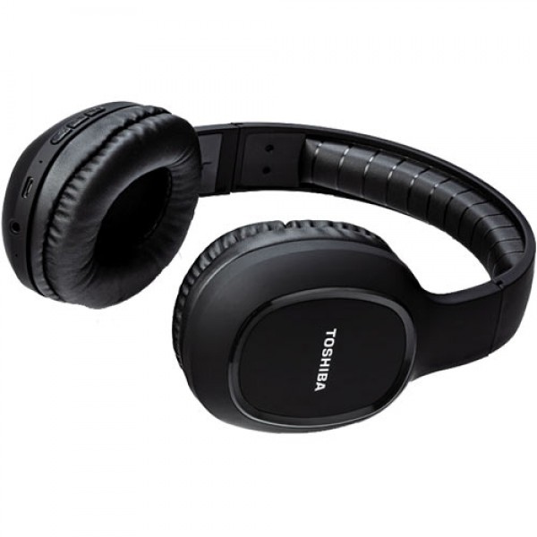 TOSHIBA AUDIO BLUETOOTH SPORT RUBBER COATED STEREO HEADPHONE BLACK