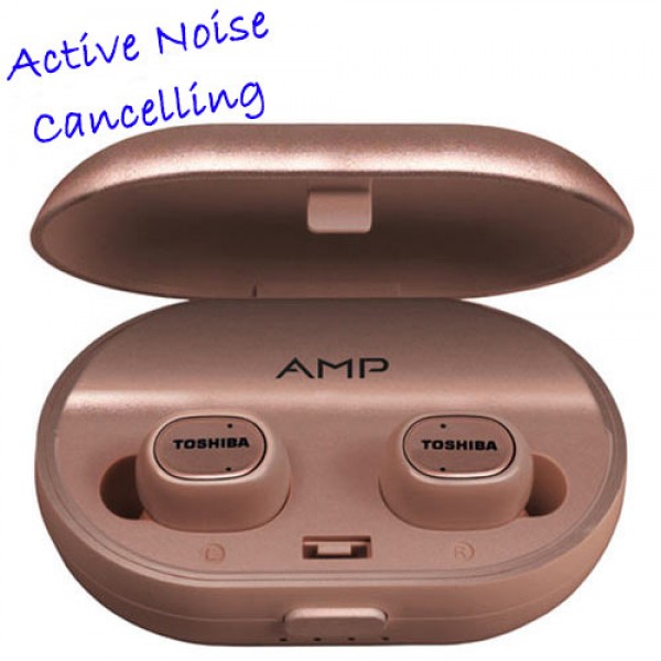 TOSHIBA AUDIO ANC WIRELESS BT STEREO SWEAT RESISTANT EARBUDS WITH MIC ROSE GOLD