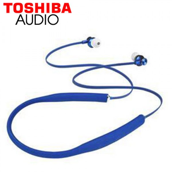 TOSHIBA AUDIO ACTIVE FIT 3 BLUETOOTH SILICON NECK EARBUDS BLUE