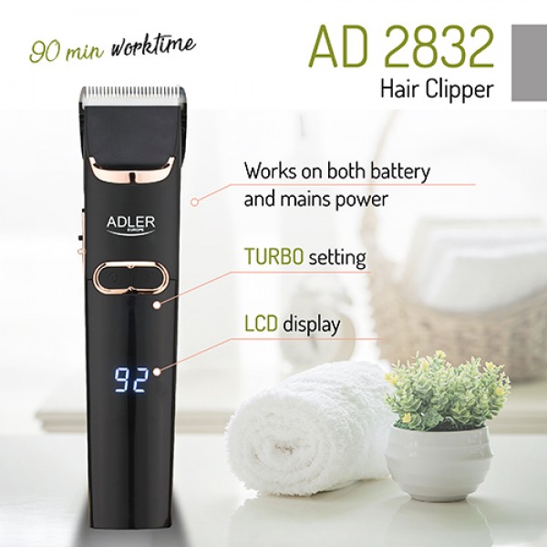 ADLER HAIR CLIPPER WITH LCD SCREEN