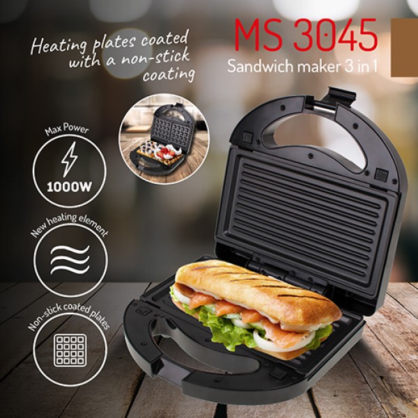 MESKO 3 IN 1 SANDWICH MAKER