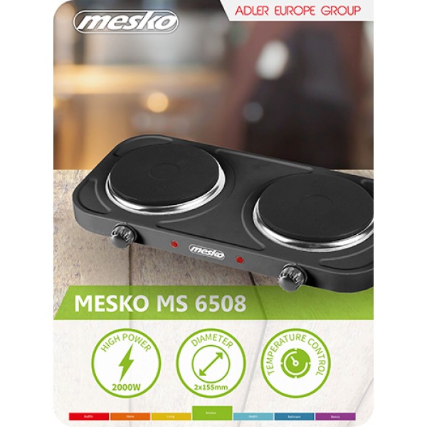 MESKO ELECTRIC STOVE TWO BURNER 2000W