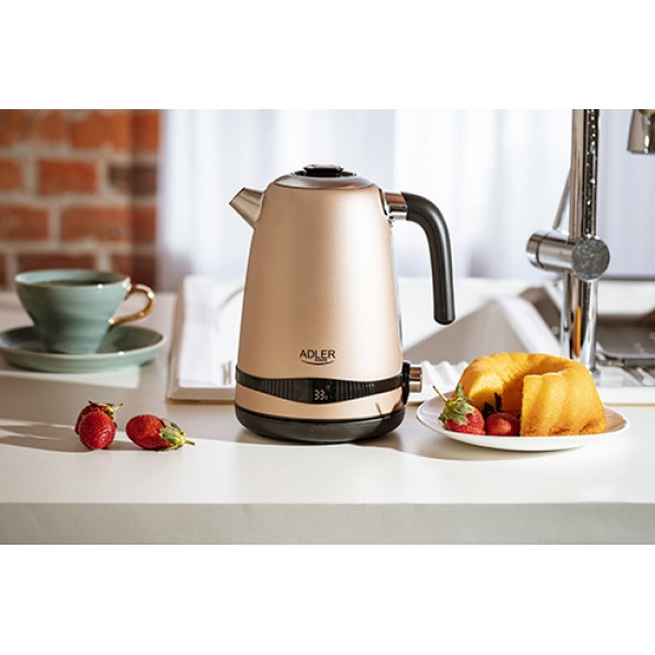 ADLER 1,7L STEEL ELECTRIC KETTLE WITH LCD AND TEMPERATURE CONTROL