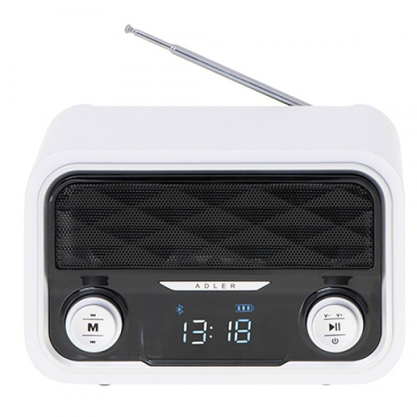 ADLER BLUETOOTH RADIO WHITE