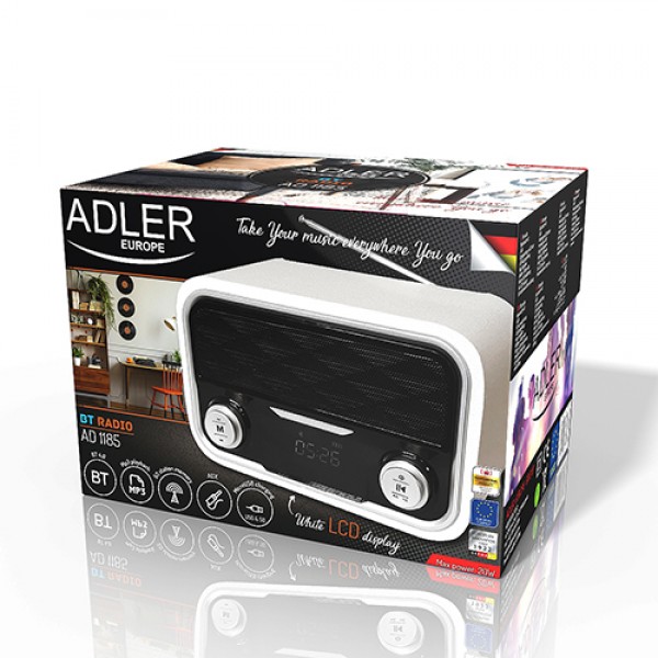 ADLER BLUETOOTH RADIO WHITE