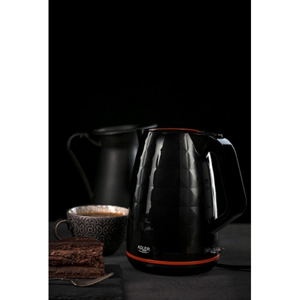 ADLER BLACK PLASTIC KETTLE 1,7L