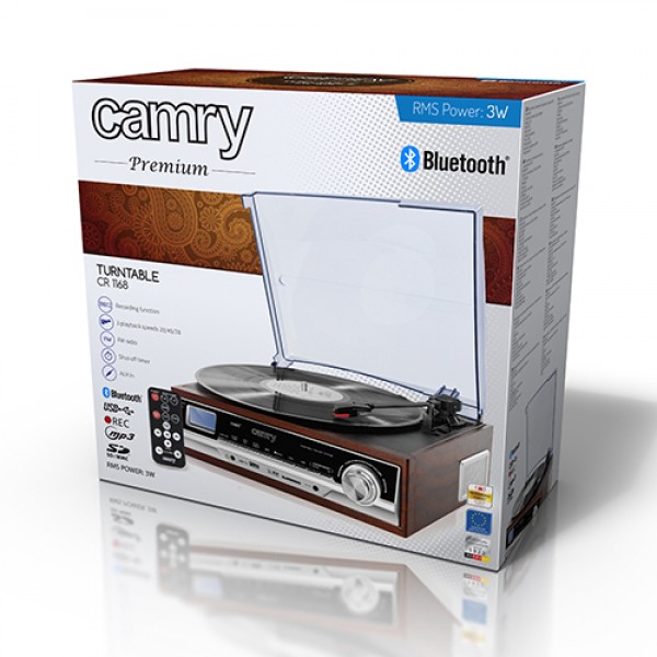 CAMRY TURNTABLE WITH BLUETOOTH/MP3/USB/SD/recording