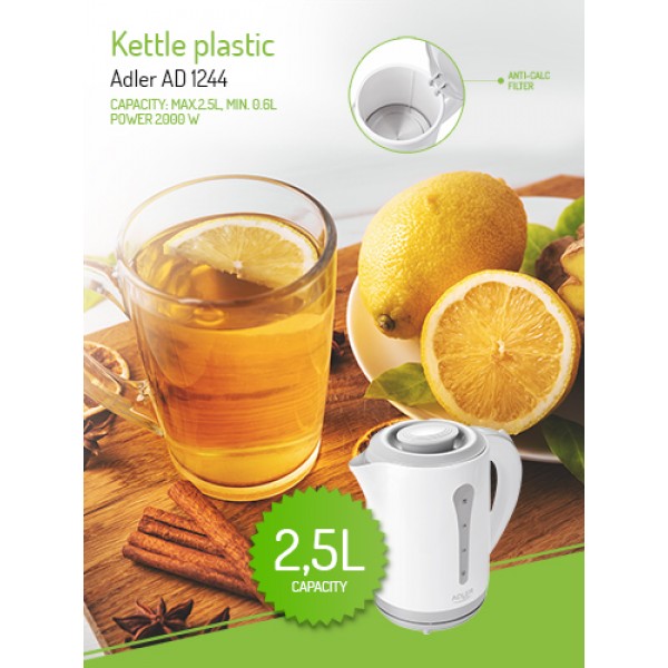 ADLER PLASTIC KETTLE 2.5 L