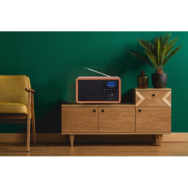 ADLER BLUETOOTH WOODEN RADIO DAB+ WITH REMOTE CONTROL