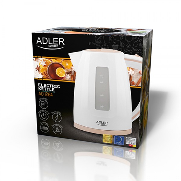 ADLER PLASTIC KETTLE 1,7L WHITE