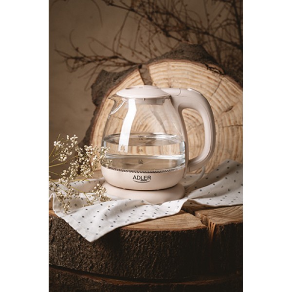 ADLER ELECTRIC GLASS KETTLE 1L CREAM